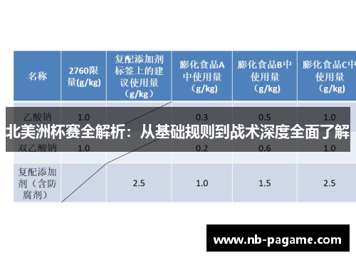 北美洲杯赛全解析:从基础规则到战术深度全面了解 北美洲杯赛全解析:从基础规则到战术深度全面了解